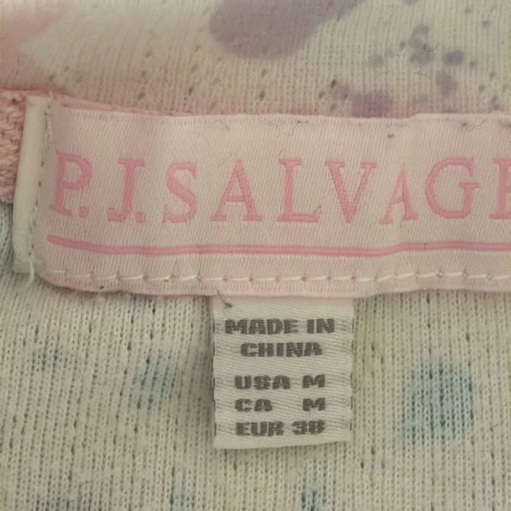 PJ‎ SALVAGE Medium Cozy Pastel Star Splatter Long Sleeve Pajama Top Loungewear